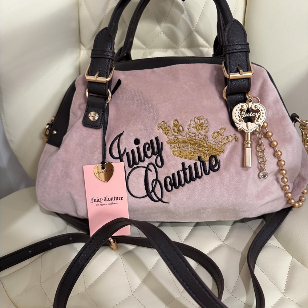 Juicy Couture Blush and Black Satchel - Picture 4 of 4